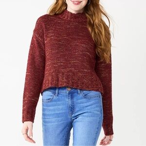 SO® Cropped Mockneck Spacedye Sweater